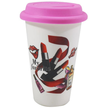 My Favorite Makeup Mug with Rubber Lid / QF-609 - Karout Online -Karout Online Shopping In lebanon - Karout Express Delivery