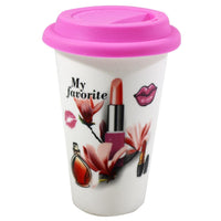 My Favorite Makeup Mug with Rubber Lid / QF-609 - Karout Online -Karout Online Shopping In lebanon - Karout Express Delivery