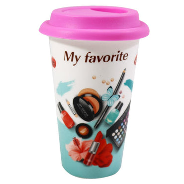 My Favorite Makeup Mug with Rubber Lid / QF-616 - Karout Online -Karout Online Shopping In lebanon - Karout Express Delivery