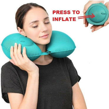 Travel Back Cushion Pillow Inflatable & Foldable / RH38 - Karout Online -Karout Online Shopping In lebanon - Karout Express Delivery