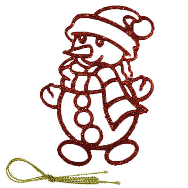 Christmas Glitter Snowman Tree Decoration (2 Pcs) / Q-695 - Karout Online -Karout Online Shopping In lebanon - Karout Express Delivery