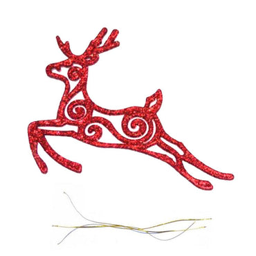 Christmas Glitter Deer Tree Decoration (2 Pcs) - Karout Online -Karout Online Shopping In lebanon - Karout Express Delivery