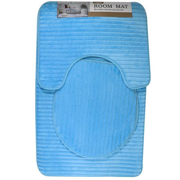 Microfiber Bathroom Mat Set (3 Pcs) / S-37 Blue Home & Kitchen