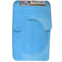Microfiber Bathroom Mat Set (3 Pcs) / S-37 Blue Home & Kitchen