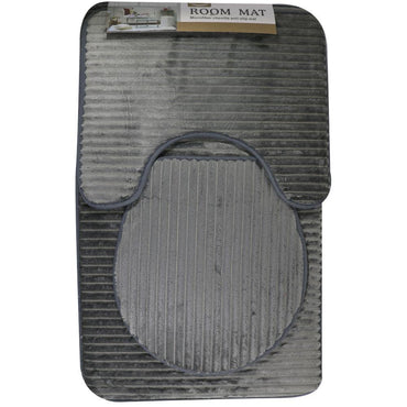 Microfiber Bathroom Mat Set (3 Pcs) / S-37 Grey Home & Kitchen