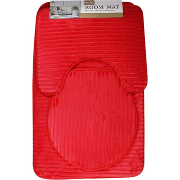 Microfiber Bathroom Mat Set (3 Pcs) / S-37 Red Home & Kitchen