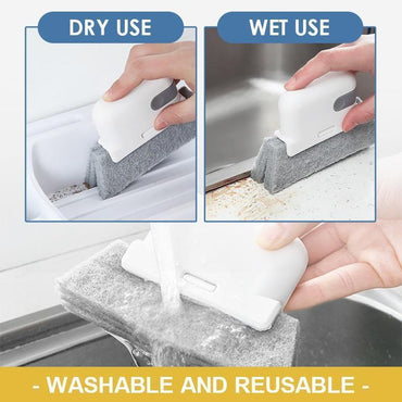 (NET) Window Groove Cleaning Tool Cloth Cleaner Brush