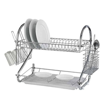 Kitchen Multi-Functional Stainless Steel 2 Layer Dish Drainer - Karout Online -Karout Online Shopping In lebanon - Karout Express Delivery
