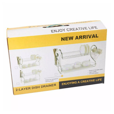 Kitchen Multi-Functional Stainless Steel 2 Layer Dish Drainer - Karout Online -Karout Online Shopping In lebanon - Karout Express Delivery