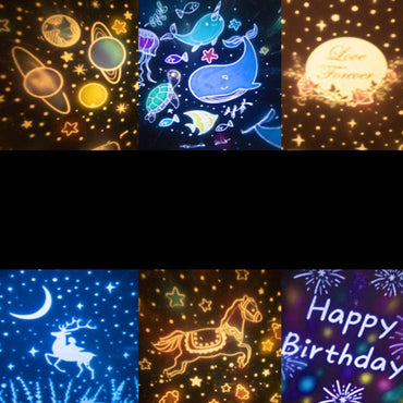 360 Degree Rotating Stars Night Light Lamp for Kids Bedroom Decor, 6 Patterns - Karout Online -Karout Online Shopping In lebanon - Karout Express Delivery