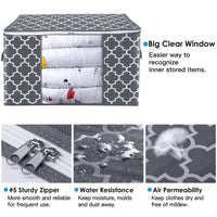 Clothes Storage Organizer Reinforced Handle Clear Window