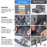 Clothes Storage Organizer Reinforced Handle Clear Window