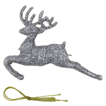 Christmas Glitter Jumping Deer Tree Decoration (2 Pcs) - Karout Online -Karout Online Shopping In lebanon - Karout Express Delivery