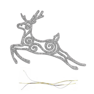 Christmas Glitter Deer Tree Decoration (2 Pcs) - Karout Online -Karout Online Shopping In lebanon - Karout Express Delivery