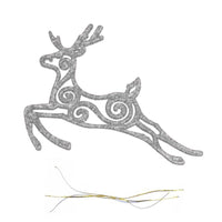 Christmas Glitter Deer Tree Decoration (2 Pcs) - Karout Online -Karout Online Shopping In lebanon - Karout Express Delivery