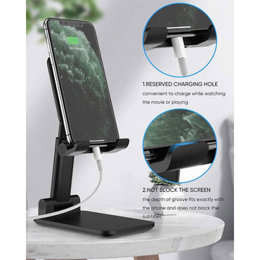 Foldable Desktop Phone Holder Tablet Stand - BLack - Karout Online -Karout Online Shopping In lebanon - Karout Express Delivery
