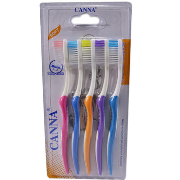 CANNA Soft Toothbrush Set (5 Pcs) - Karout Online -Karout Online Shopping In lebanon - Karout Express Delivery