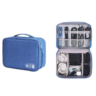 **(NET)**Travel Cable Bag Portable Digital USB Gadget Organizer Charger Wires Cosmetic Zipper Storage Pouch Kit Case