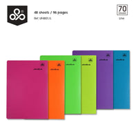 OPP Colori Della Vita Fluo Stitched Copybook - 48 sheets - Line / 21 x 29.7 cm - Karout Online -Karout Online Shopping In lebanon - Karout Express Delivery