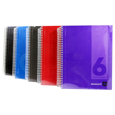 OPP Graduate 6 Subjects Hard Cover Spiral Notebook 180 sheets  - Seyes - Karout Online -Karout Online Shopping In lebanon - Karout Express Delivery