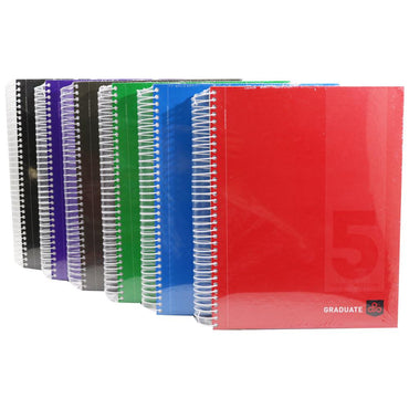 OPP Graduate 5 Subjects 21 x 27.5 cm Hard Cover Spiral Notebook 200 sheets - Seyes - Karout Online -Karout Online Shopping In lebanon - Karout Express Delivery