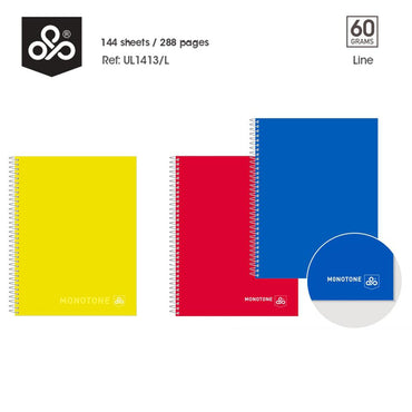 OPP MONOTONE spiral notebook 144 sheets - 288 pages - Line - Karout Online -Karout Online Shopping In lebanon - Karout Express Delivery