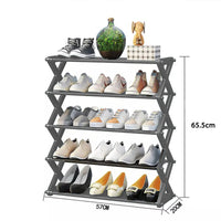 5Layers Simple X-Shaped Multi-Layer Dustproof Shoe Rack, DIY Assembly Shoe Cabinet, Multi-Purpose Storage Rack, Dormitory Shoe Rack / 81462/ YH8809-5