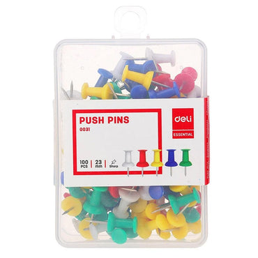 Deli E0031 Push Pin Colored 23mm 100 pcs - Karout Online -Karout Online Shopping In lebanon - Karout Express Delivery