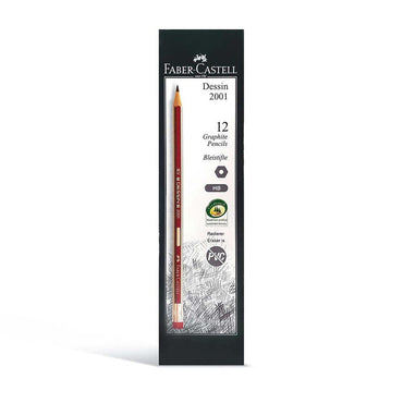 Faber Castell Dessin 2001 Pencil With Rubber HB / 12 Pieces / 112100 - Karout Online -Karout Online Shopping In lebanon - Karout Express Delivery