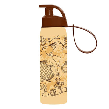 Herevin Sports Bottle with Hanger - Map  / 500ml - Karout Online -Karout Online Shopping In lebanon - Karout Express Delivery
