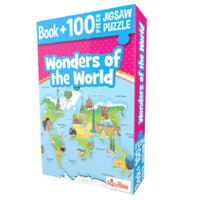 Little Kitabi Book + Jigsaw Puzzle 100pcs Wonders Of The World / 16032 - Karout Online -Karout Online Shopping In lebanon - Karout Express Delivery
