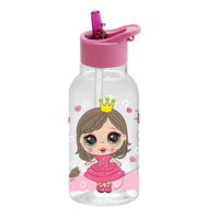 Herevin Decorated Water Bottle with Straw - Princess - Karout Online -Karout Online Shopping In lebanon - Karout Express Delivery