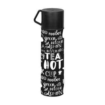 Herevin Decorated Vacuum Flask with Mug - Tea - Karout Online -Karout Online Shopping In lebanon - Karout Express Delivery