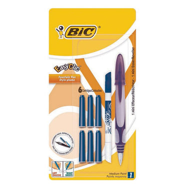 BIC Easy Clic Refillable Stylo Pen + 6 ink cartridges + Mini Pic Bic - Karout Online -Karout Online Shopping In lebanon - Karout Express Delivery