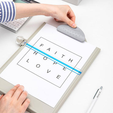 Deli E9258 HIPS Plastic Clip Board with ruler Reading Stand A4 Grey - Karout Online -Karout Online Shopping In lebanon - Karout Express Delivery