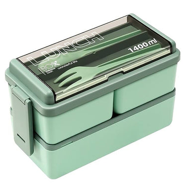 Bento Lunch Box 1400 ml for Adults Kid 4 Compartment Premium Lunch Containers With Spoon & Fork