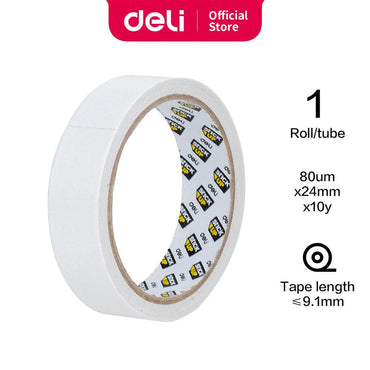 Deli E30407 Double Sided Tape 24mm x 10Y - Karout Online -Karout Online Shopping In lebanon - Karout Express Delivery