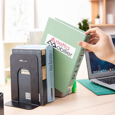 Deli Steel Book End Black - Karout Online -Karout Online Shopping In lebanon - Karout Express Delivery