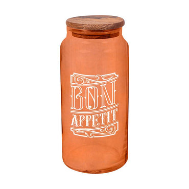 Herevin Gold Rose Painted-White Bon Appetit Printed / 1400ml - Karout Online -Karout Online Shopping In lebanon - Karout Express Delivery