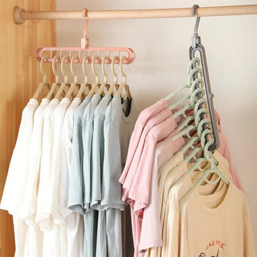 Multi-function Folding Hanger 9 Hole Rotating Magic Clothes Hanger Home Bedroom Storage Rack - Karout Online -Karout Online Shopping In lebanon - Karout Express Delivery