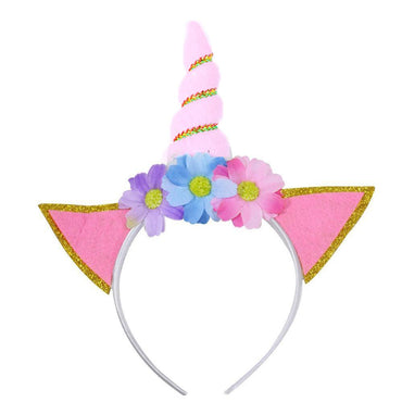 White Unicorn with Flowers Hair Band /Q-551 - Karout Online -Karout Online Shopping In lebanon - Karout Express Delivery