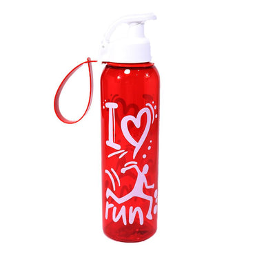 Herevin Sports Bottle with Hanger - I Love Run -Red / 750ml - Karout Online -Karout Online Shopping In lebanon - Karout Express Delivery