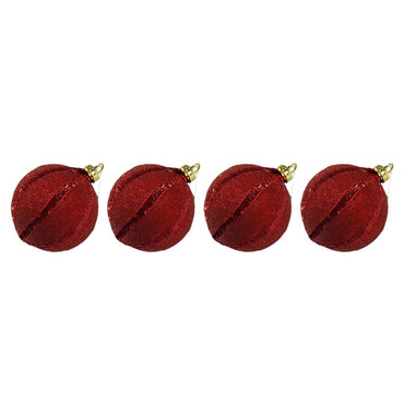 Christmas Red Ball 6 cm Tree Decoration set 4pcs - Karout Online -Karout Online Shopping In lebanon - Karout Express Delivery