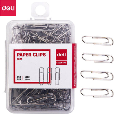 Deli E78510 Paper Clips 2.9 cm 100 pcs - Karout Online -Karout Online Shopping In lebanon - Karout Express Delivery