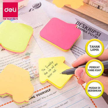 Deli EA03102 Shapes Sticky Notes, 76 x 76mm 80 Sheets - Karout Online -Karout Online Shopping In lebanon - Karout Express Delivery