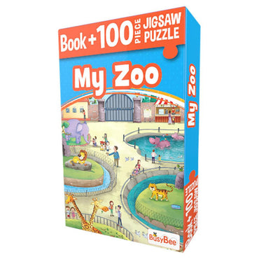 Little Kitabi Book + Jigsaw Puzzle 100pcs My Zoo - Karout Online -Karout Online Shopping In lebanon - Karout Express Delivery