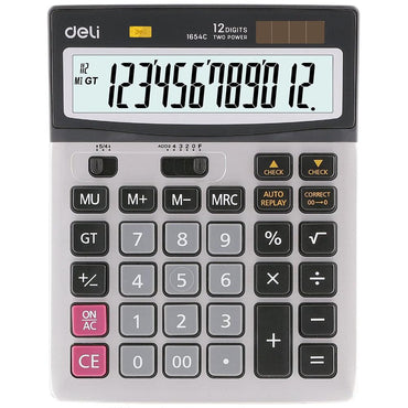 Deli E1654C Calculator Metal - 12 digits - Karout Online -Karout Online Shopping In lebanon - Karout Express Delivery