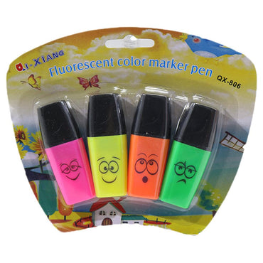 Fluorescent color Mini Marker Pen 4 Pcs / QX-806 - Karout Online -Karout Online Shopping In lebanon - Karout Express Delivery