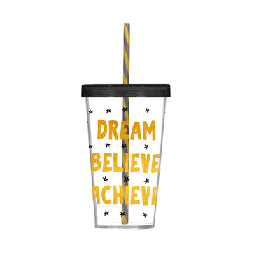 Herevin Tumbler with Straw Decorated - Dream - Karout Online -Karout Online Shopping In lebanon - Karout Express Delivery