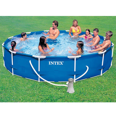 Intex Metal Frame Swimming Pool With Filter pump 305 x 76 cm - Karout Online -Karout Online Shopping In lebanon - Karout Express Delivery